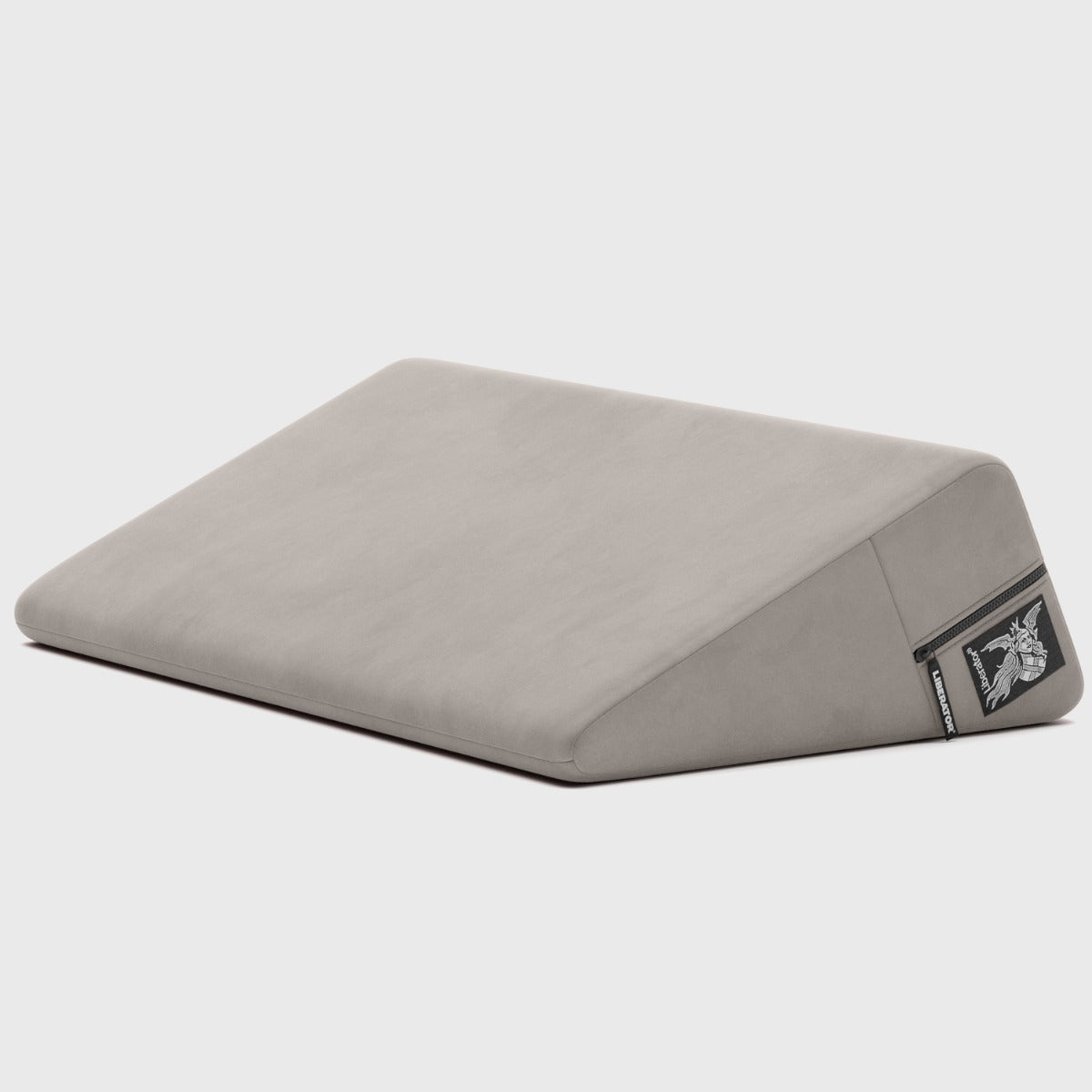 Wedge 24 inch sex pillow in lush gray on white background
