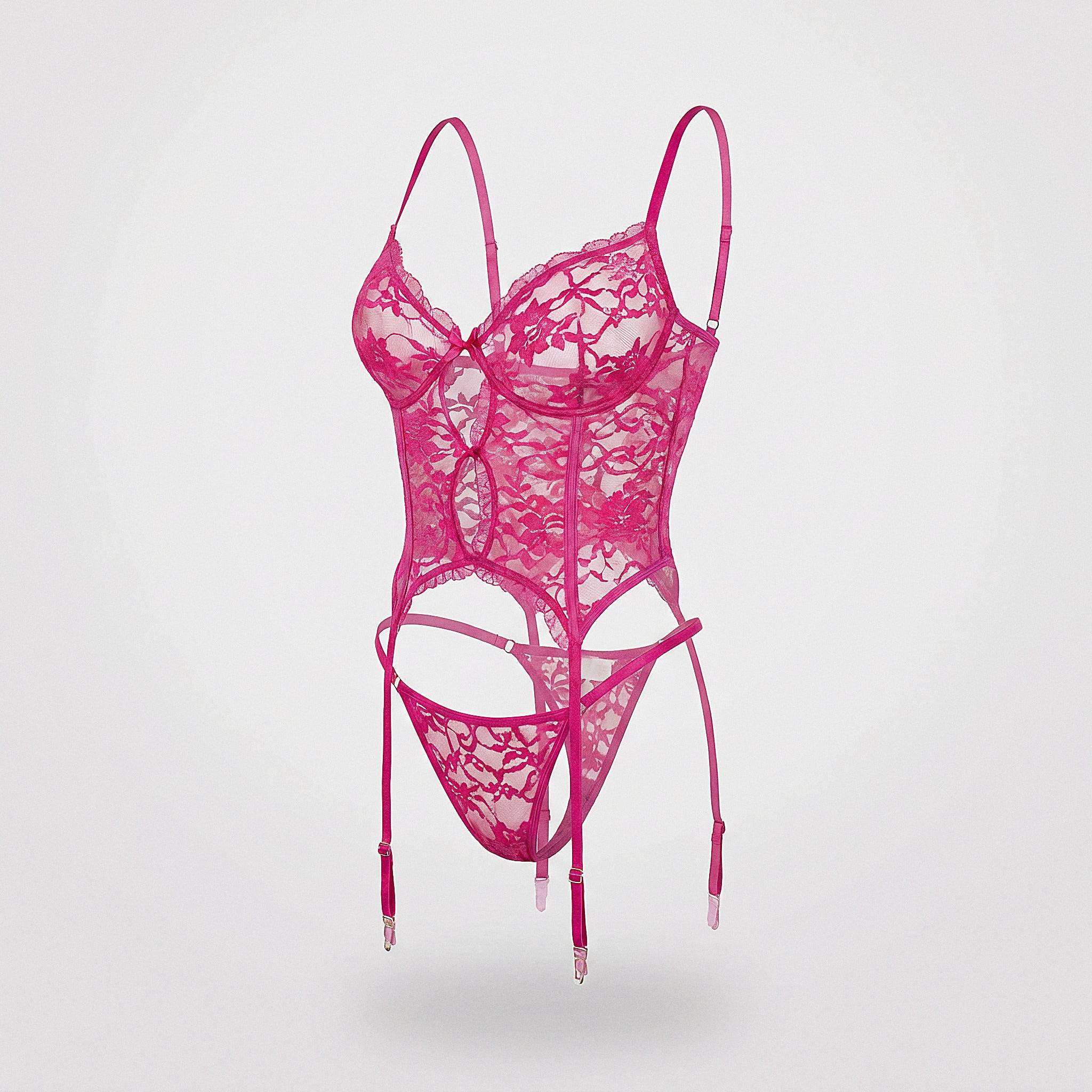 Lola pink lace lingerie — product view