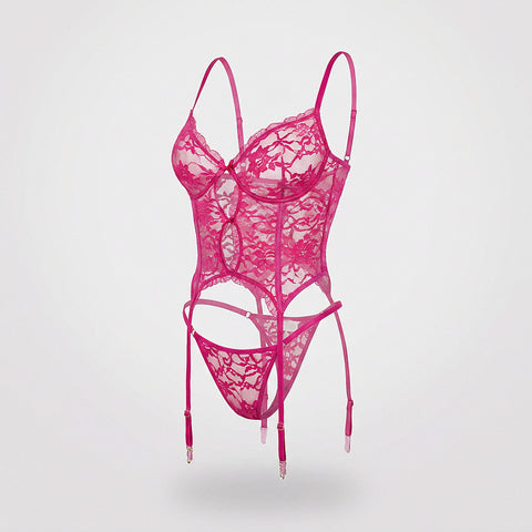 Lola pink lace lingerie — product view