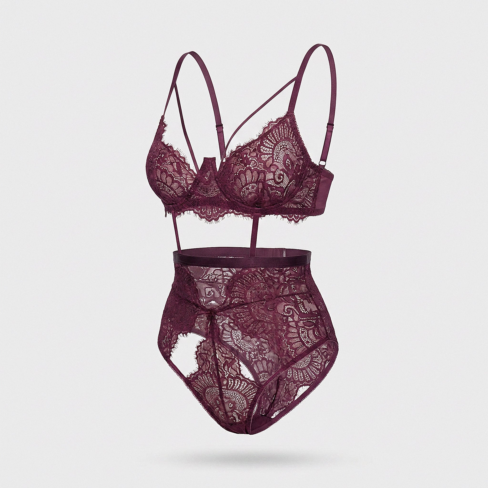Lilly burgundy lingerie — product view