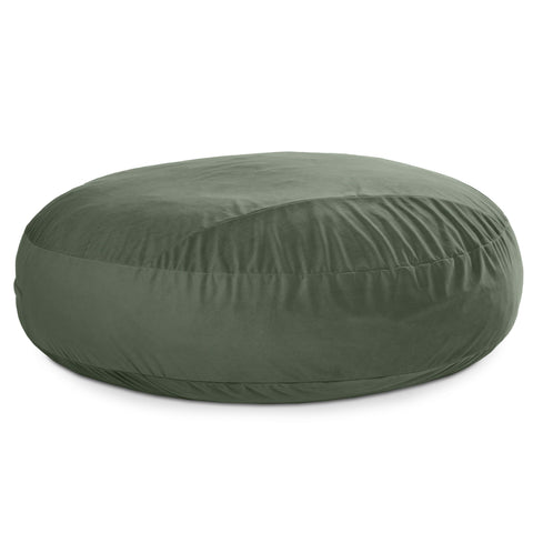 Green bean bag chair on a white background